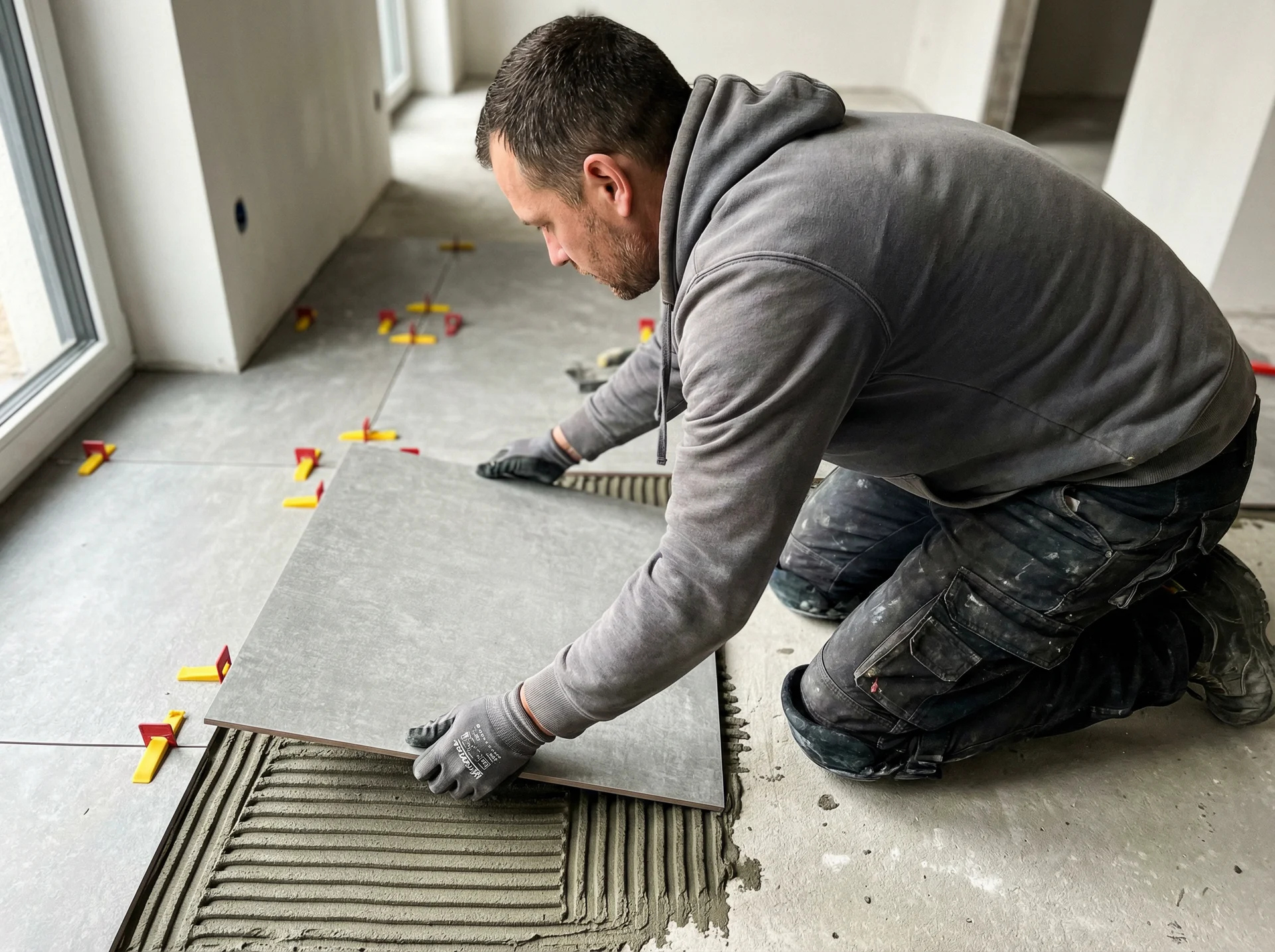 Отделка пола керамогранитом